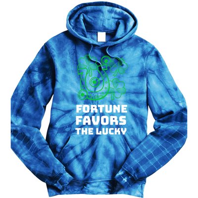 Fortune Favors The Lucky: St Patrick's Day Funny Irish Gift Tie Dye Hoodie