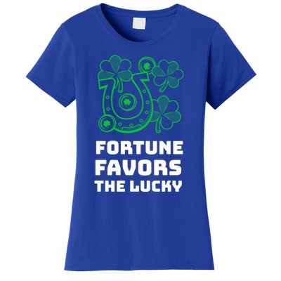 Fortune Favors The Lucky: St Patrick's Day Funny Irish Gift Women's T-Shirt