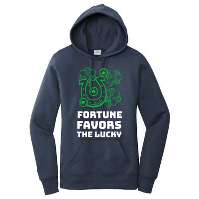 Fortune Favors The Lucky: St Patrick's Day Funny Irish Gift Women's Pullover Hoodie