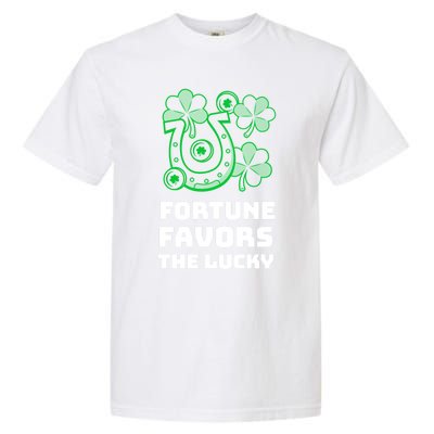 Fortune Favors The Lucky: St Patrick's Day Funny Irish Gift Garment-Dyed Heavyweight T-Shirt