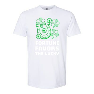 Fortune Favors The Lucky: St Patrick's Day Funny Irish Gift Softstyle CVC T-Shirt