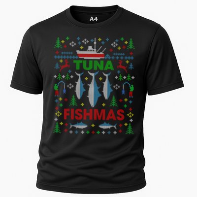 Funny Fish Tuna Fishmas Ugly Christmas Sweater Party Fisherman Performance Shirt