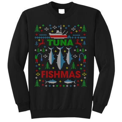 Funny Fish Tuna Fishmas Ugly Christmas Sweater Party Fisherman Sweatshirt