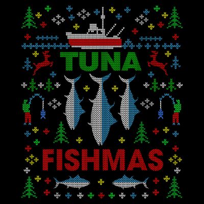 Funny Fish Tuna Fishmas Ugly Christmas Sweater Party Fisherman T-Shirt