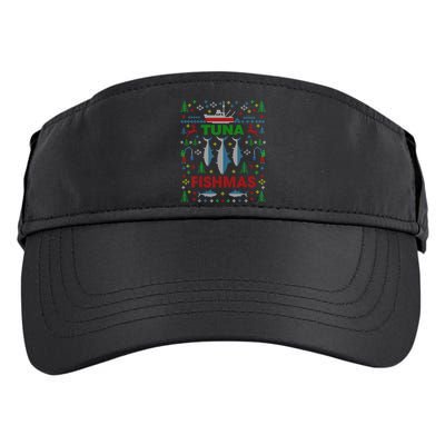 Funny Fish Tuna Fishmas Ugly Christmas Sweater Party Fisherman Adult Drive Performance Visor