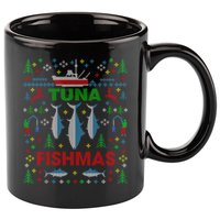 Funny Fish Tuna Fishmas Ugly Christmas Sweater Party Fisherman 11oz C Handle Ceramic Mug