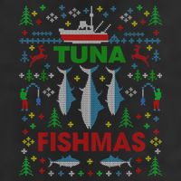 Funny Fish Tuna Fishmas Ugly Christmas Sweater Party Fisherman 11oz C Handle Ceramic Mug