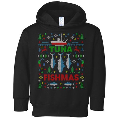 Funny Fish Tuna Fishmas Ugly Christmas Sweater Party Fisherman Toddler Hoodie