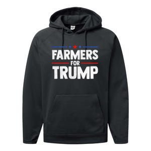 Farmers For Trump 2024 American Election Pro Trump Farmers Performance Fleece Hoodie