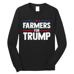 Farmers For Trump 2024 American Election Pro Trump Farmers Long Sleeve Shirt