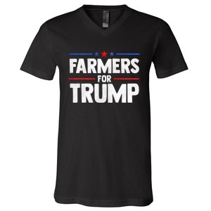 Farmers For Trump 2024 American Election Pro Trump Farmers V-Neck T-Shirt