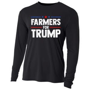 Farmers For Trump 2024 American Election Pro Trump Farmers Cooling Performance Long Sleeve Crew