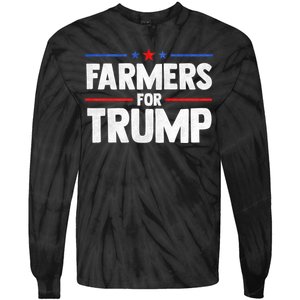 Farmers For Trump 2024 American Election Pro Trump Farmers Tie-Dye Long Sleeve Shirt