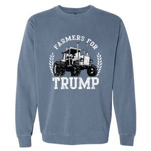 Farmers For Trump 2024 Election Farming Farmer Usa Funny Gift Garment-Dyed Sweatshirt