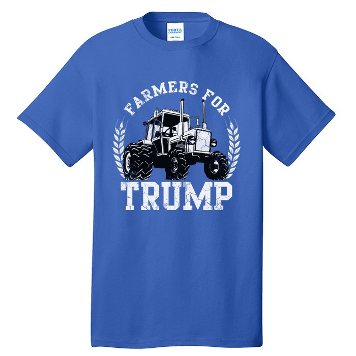 Farmers For Trump 2024 Election Farming Farmer Usa Funny Gift Tall T-Shirt