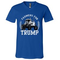 Farmers For Trump 2024 Election Farming Farmer Usa Funny Gift V-Neck T-Shirt