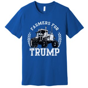 Farmers For Trump 2024 Election Farming Farmer Usa Funny Gift Premium T-Shirt