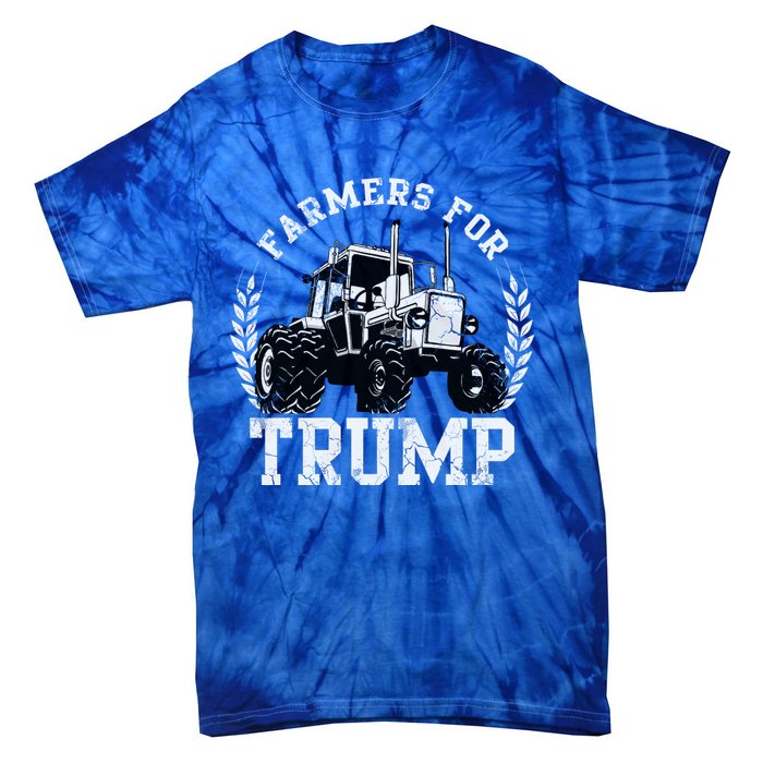 Farmers For Trump 2024 Election Farming Farmer Usa Funny Gift Tie-Dye T-Shirt