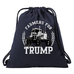 Farmers For Trump 2024 Election Farming Farmer Usa Funny Gift Drawstring Bag