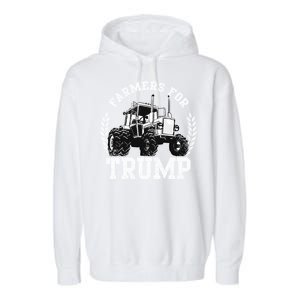 Farmers For Trump 2024 Election Farming Farmer Usa Funny Gift Garment-Dyed Fleece Hoodie