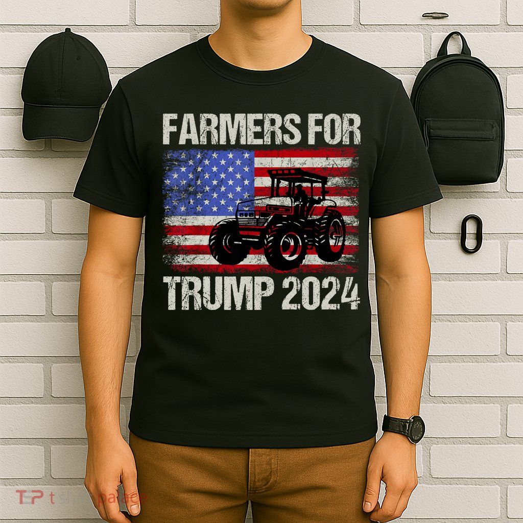Farmers For Trump 2024 American Election Pro Trump Farmers T-Shirt