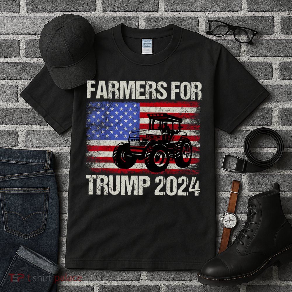 Farmers For Trump 2024 American Election Pro Trump Farmers Tall T-Shirt