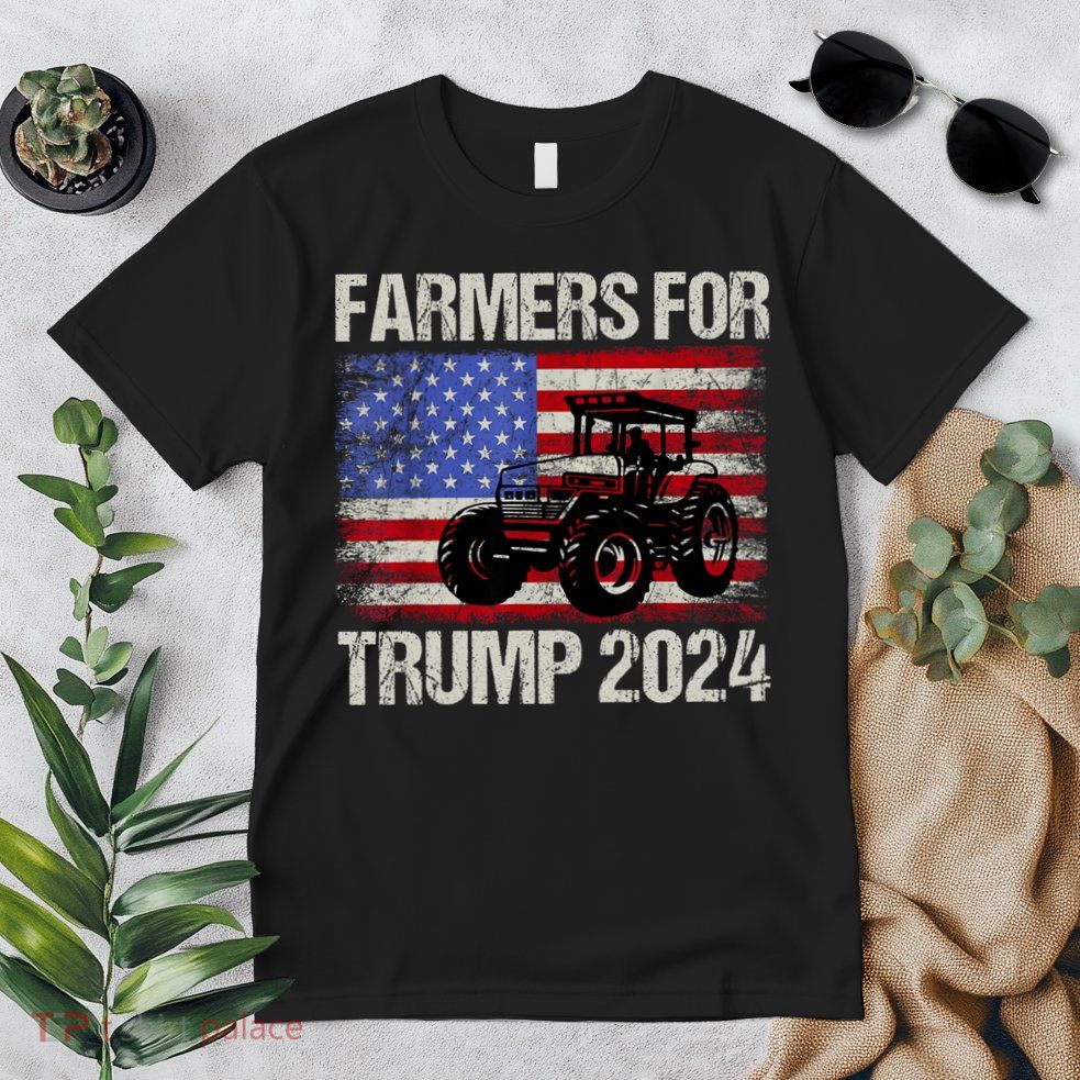 Farmers For Trump 2024 American Election Pro Trump Farmers Premium T-Shirt