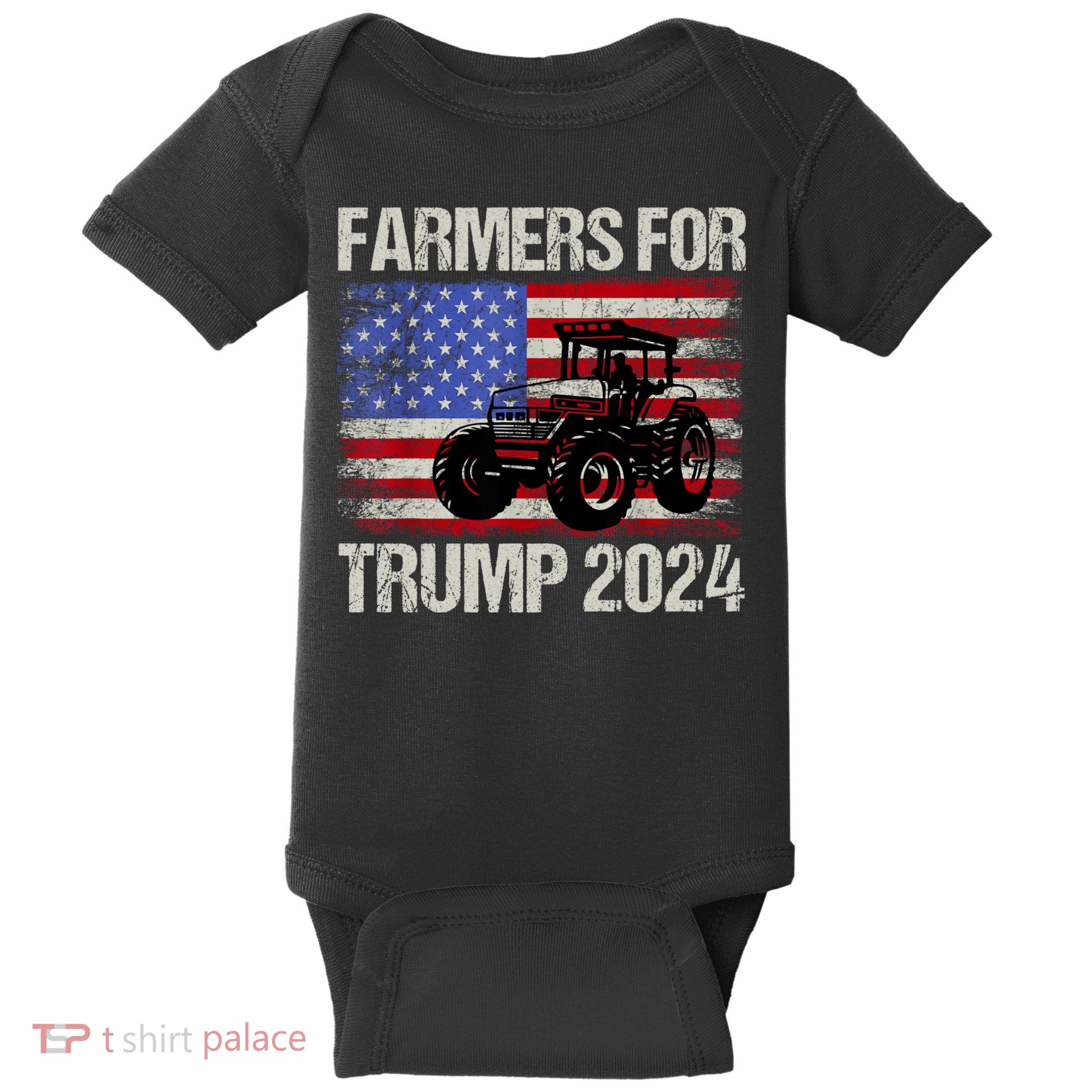 Farmers For Trump 2024 American Election Pro Trump Farmers Baby Bodysuit