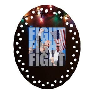 Fight For Trump 2024 Usa Election Support Ceramic Oval Ornament