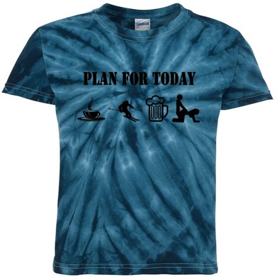 Flan For Today Funny Skiing Gift For Skier Kids Tie-Dye T-Shirt