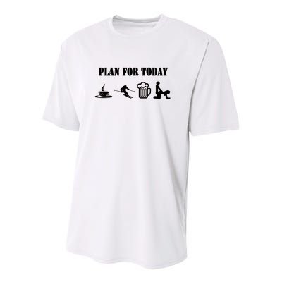 Flan For Today Funny Skiing Gift For Skier Youth Performance Sprint T-Shirt