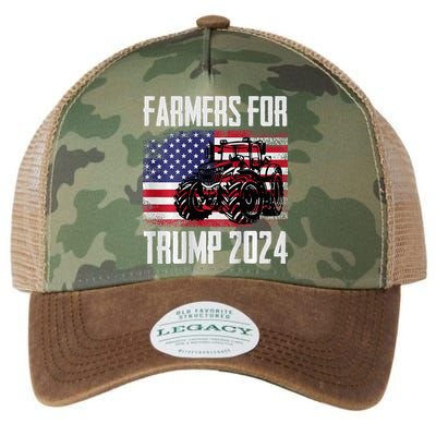 Farmers For Trump 2024 Proud Farm Truck Patriotic Election Legacy Tie Dye Trucker Hat