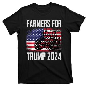 Farmers For Trump 2024 Proud Farm Truck Patriotic Election T-Shirt