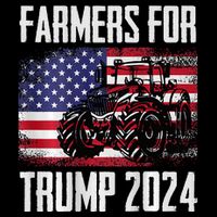 Farmers For Trump 2024 Proud Farm Truck Patriotic Election V-Neck T-Shirt
