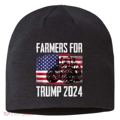 Farmers For Trump 2024 Proud Farm Truck Patriotic Election Sustainable Beanie