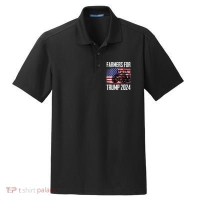 Farmers For Trump 2024 Proud Farm Truck Patriotic Election Dry Zone Grid Polo