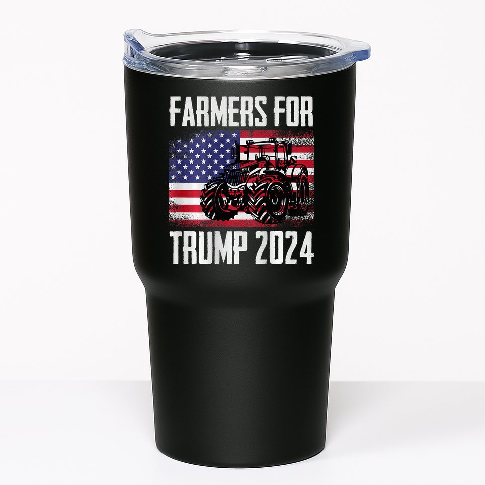 Farmers For Trump 2024 Proud Farm Truck Patriotic Election Tumbler