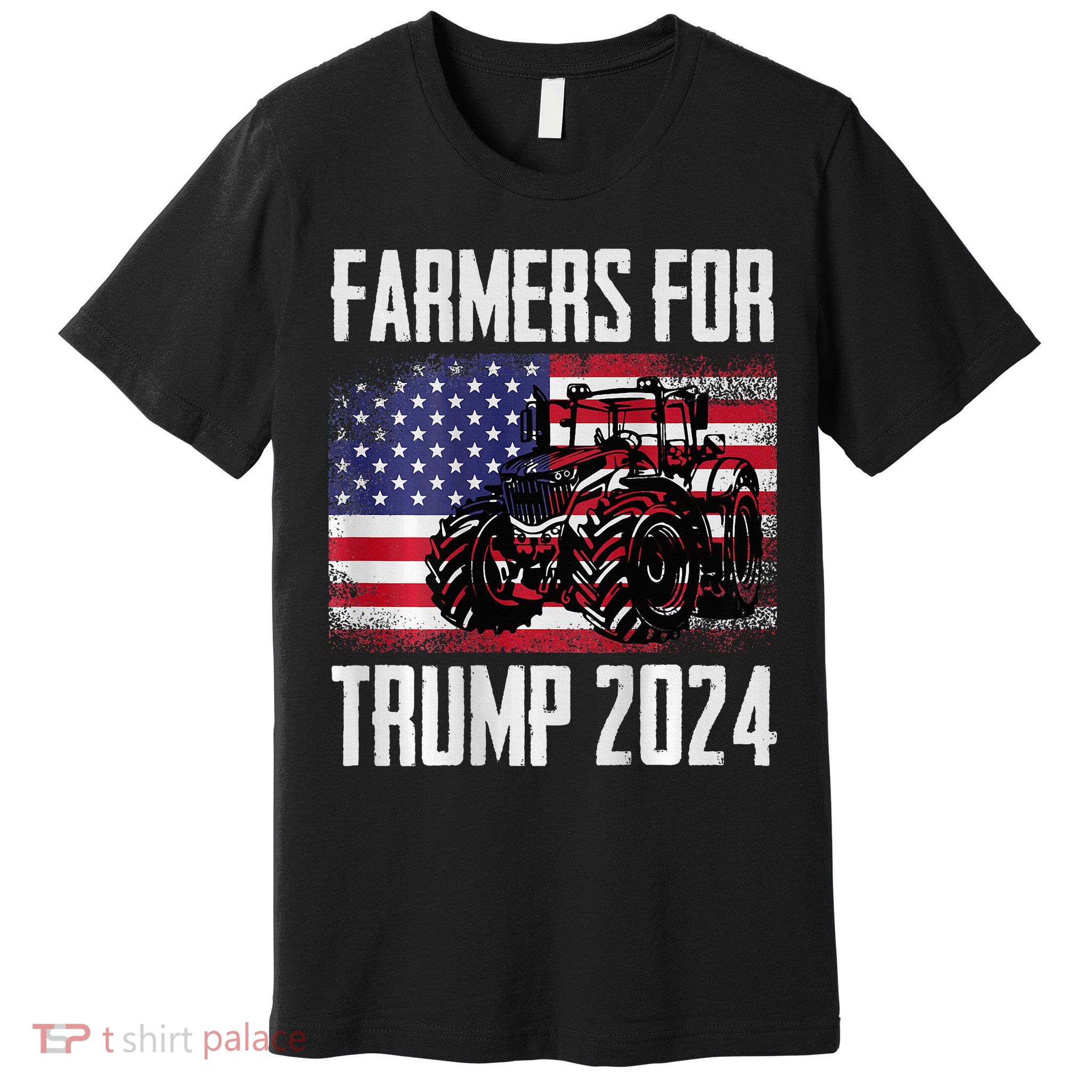 Farmers For Trump 2024 Proud Farm Truck Patriotic Election Premium T-Shirt