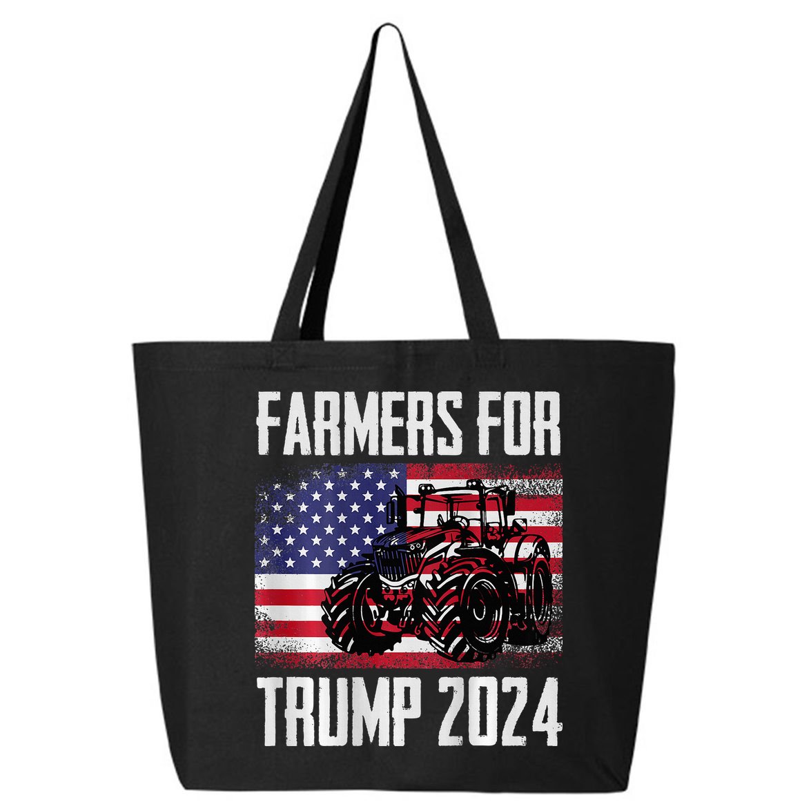 Farmers For Trump 2024 Proud Farm Truck Patriotic Election 25L Jumbo Tote