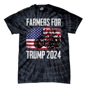 Farmers For Trump 2024 Proud Farm Truck Patriotic Election Tie-Dye T-Shirt