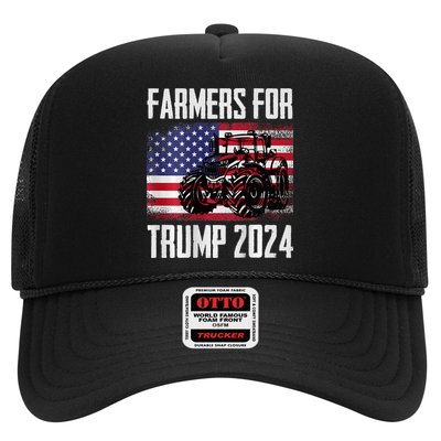 Farmers For Trump 2024 Proud Farm Truck Patriotic Election Trucker Hat