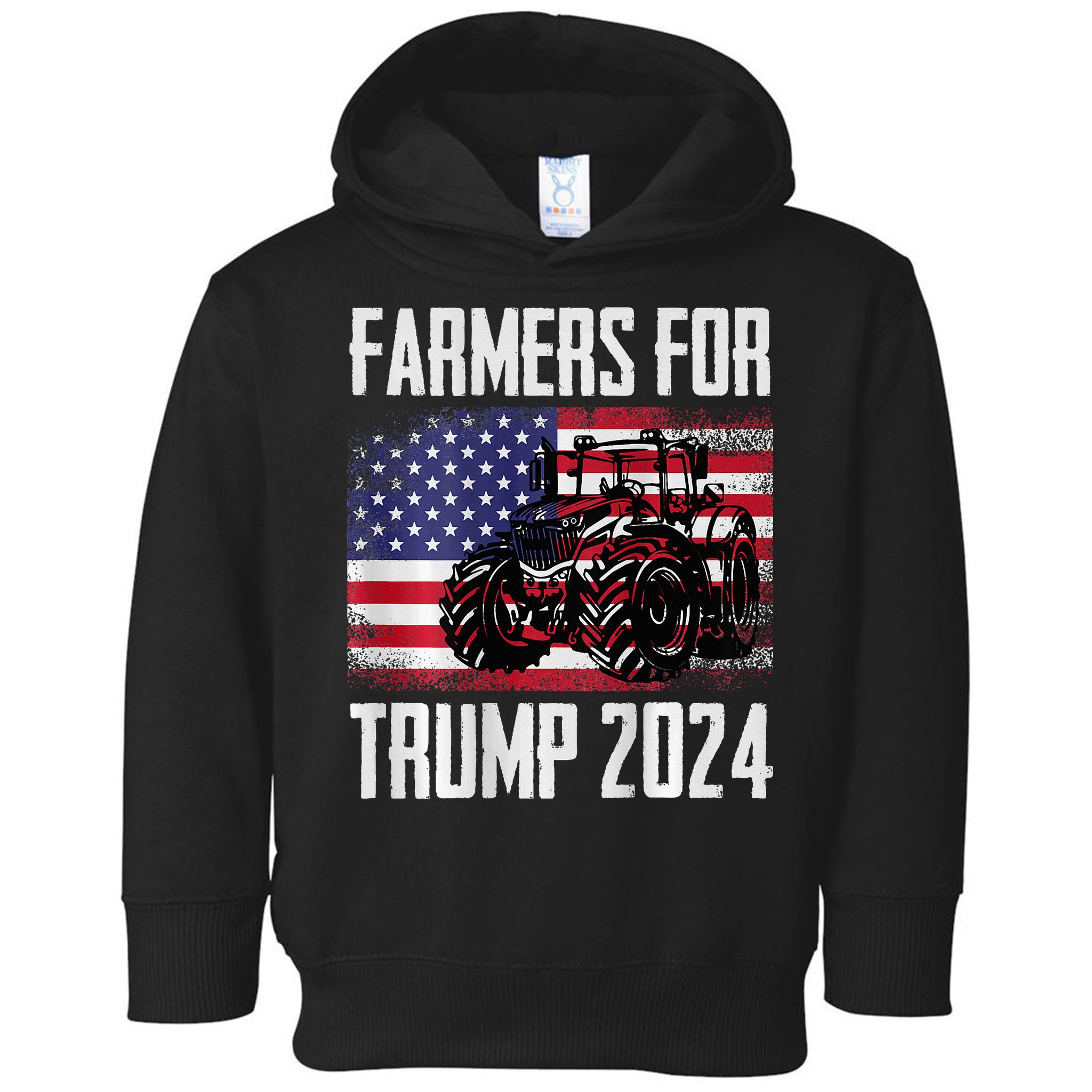 Farmers For Trump 2024 Proud Farm Truck Patriotic Election Toddler Hoodie