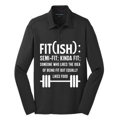 Fit Definition Funny Fitness Silk Touch Performance Long Sleeve Polo