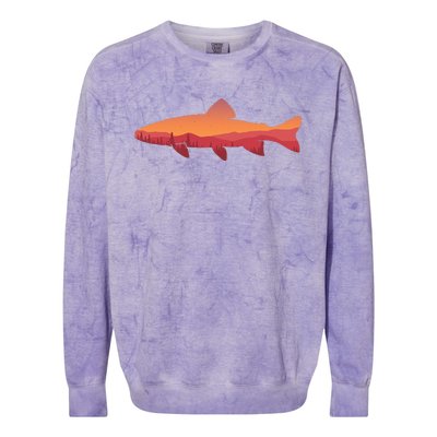 Fly Fishing Trout Fishing Tee Fishing Lover Colorblast Crewneck Sweatshirt