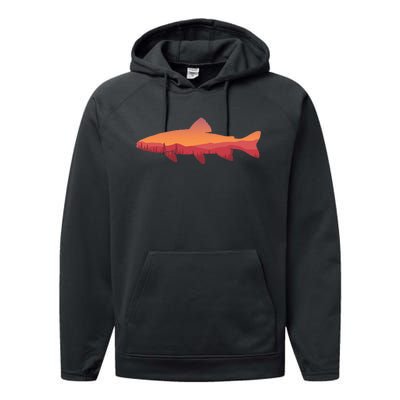 Fly Fishing Trout Fishing Tee Fishing Lover Performance Fleece Hoodie