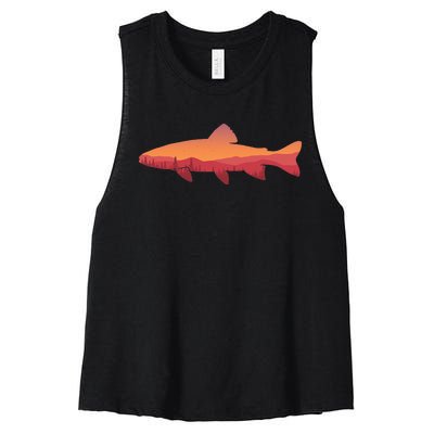 Fly Fishing Trout Fishing Tee Fishing Lover Women's Racerback Cropped Tank