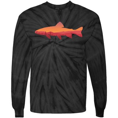 Fly Fishing Trout Fishing Tee Fishing Lover Tie-Dye Long Sleeve Shirt