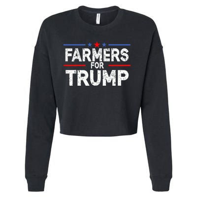 Farmers for Trump 2024 American Election Pro Trump Farmers Cropped Pullover Crew