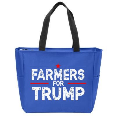 Farmers for Trump 2024 American Election Pro Trump Farmers Zip Tote Bag