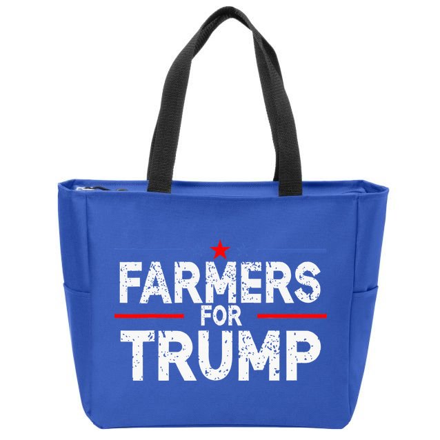 Farmers for Trump 2024 American Election Pro Trump Farmers Zip Tote Bag